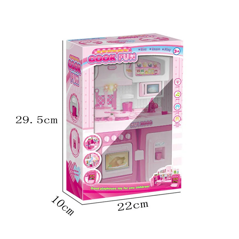 KTX-551699 Kids Kitchen Play Set with Tableware - Pretend Simulation Cooking Toy for Girls