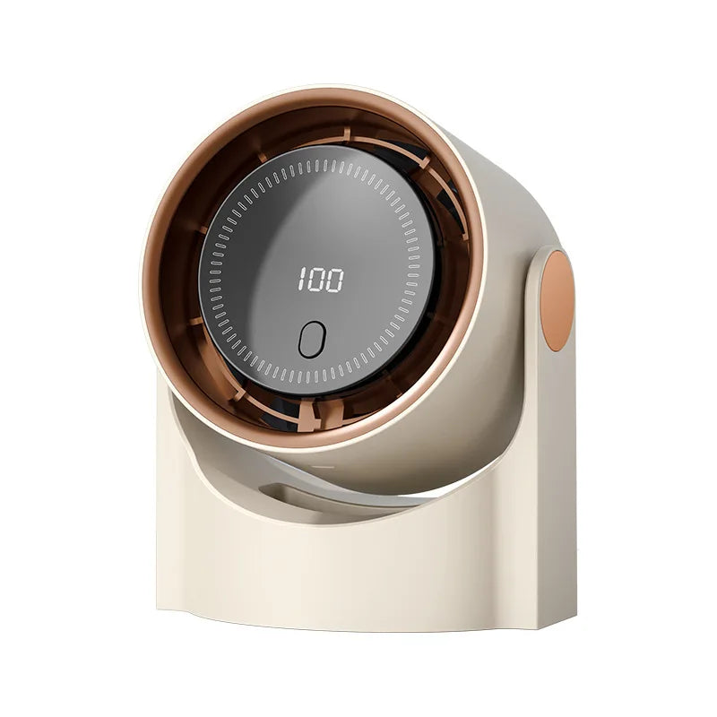 KTX-377235 USB Bladeless Desktop Fan with Digital Display and Turbo Speed, Foldable Air Cooling Design, Brushless Motor, 5V Power