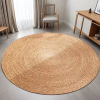 Hand-woven Sedge Solid Color American Country Style Circular Carpet Large Area Floor Mat for Living Room Hallway Clothing