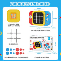 HKM-642323 2-in-1 Digital Handheld Tic Tac Toe Game Console for Engaging Fun Entertainment