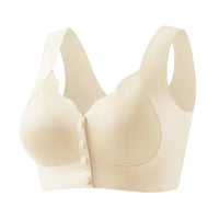 HKM-280595 Wholesale Fine Quality Front Button Push-Up Bra Lingerie Women'S Anti-Sag Pull-Down Summer Premium Seamless Tank Top Bra Summer