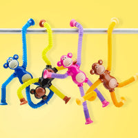 HKM-999315 Cute Big Ear Monkey Squeeze Fidget Toy - Pop Tubes Ideal for Kids 5+