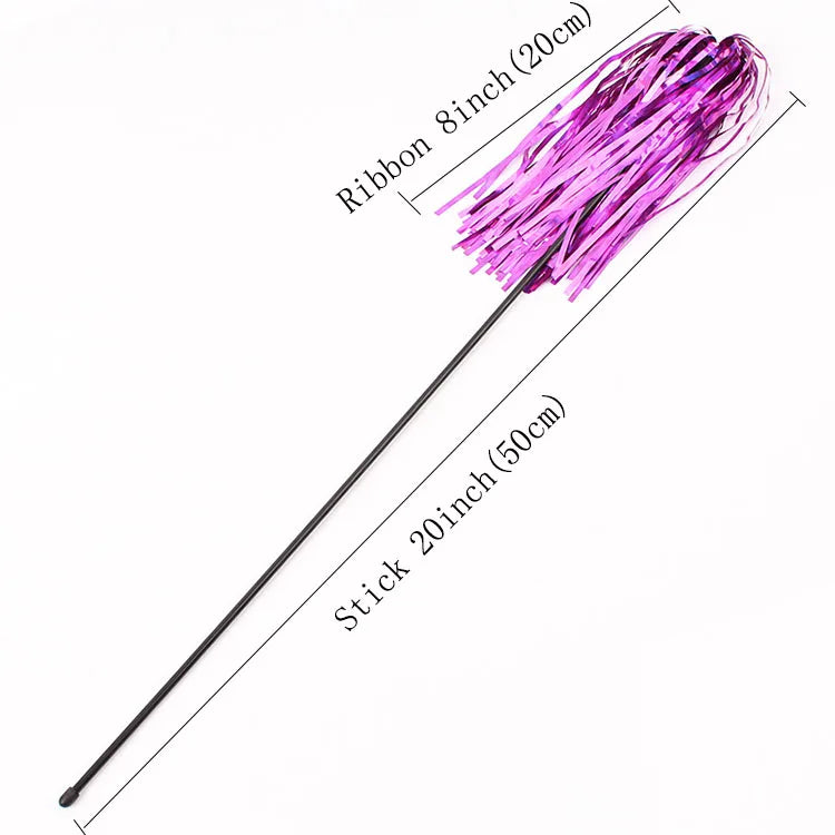 HKM-177811 Colorful Ribbon Cat Teaser Wand Toy for Engaging Feline Playtime