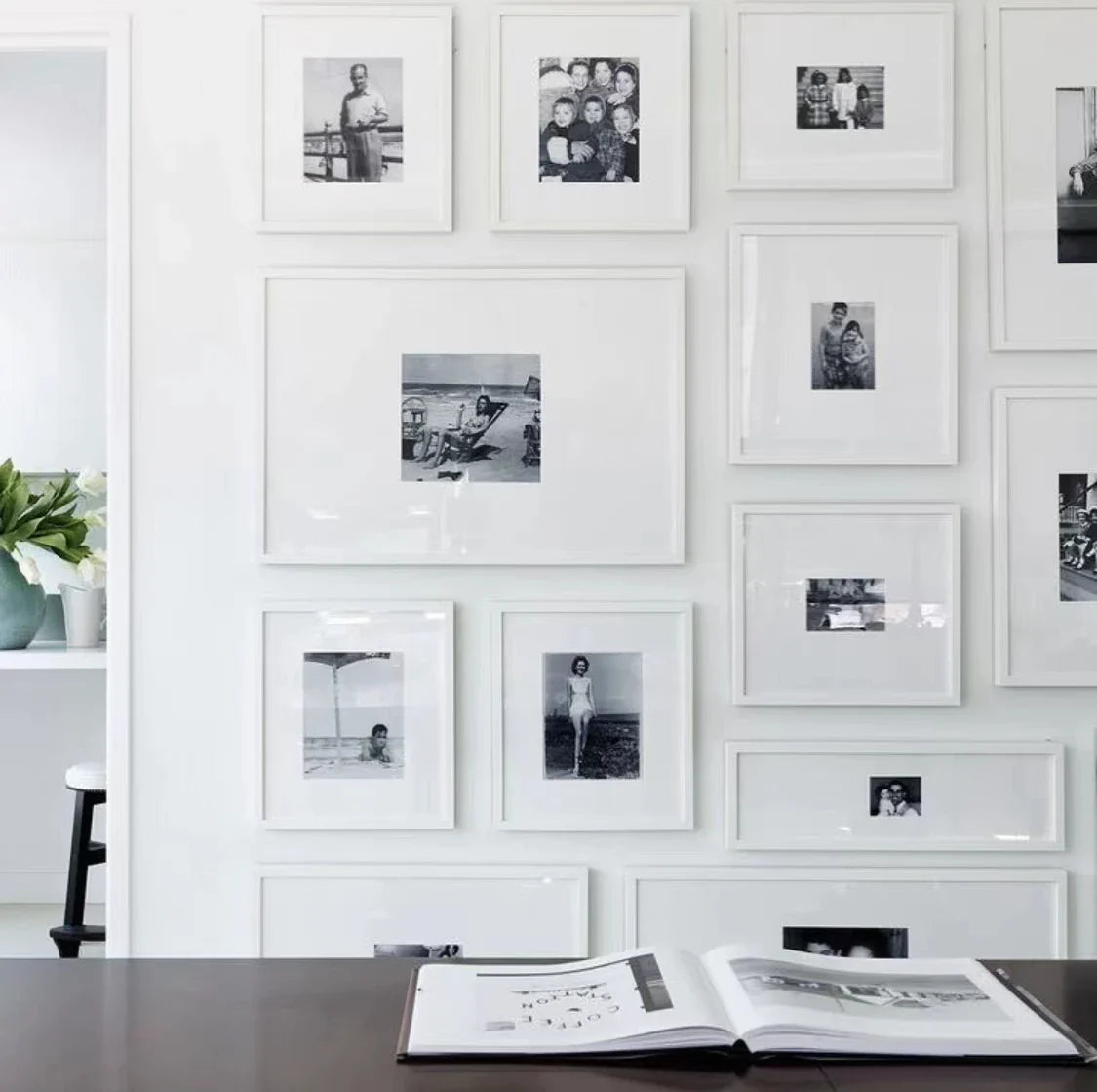 KTX-095827 Black Wooden Picture Frame Set for A4, A3, A2, and A1 Sizes