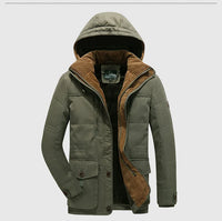 HKM-029651 Men's Jacket Sets Mens Winter Jacket CoatThickened Waterproof Canvas Coat Zipper Closure Windproof Clothing Men's Coats
