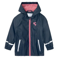 HKM-129107 Waterproof Two-Piece Fleece-Lined PU Children's Jackets t Zipper Closure Cartoon Softshell Rainwear Girl's Clothing Kids