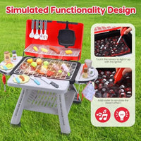 HKM-295379 Kids BBQ Grill Playset Toy Kitchen Set for Cooking and Barbecue Fun