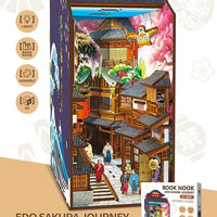 HKM-462675 3D Puzzle DIY Book Nook Kit with LED Light for Children and Educational Play