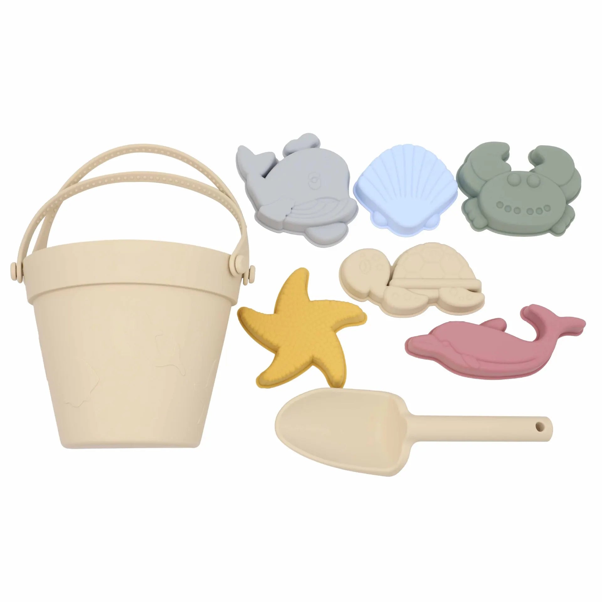KTX-905235 BPA Free Recyclable Silicone Sand Molds Toy Set for Kids - Perfect for Outdoor Beach Fun