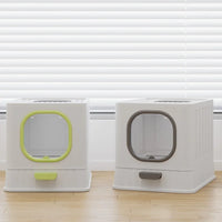 HKM-357459 Odor-Proof Foldable Cat Litter Box with Easy Clean Design and Splash Prevention
