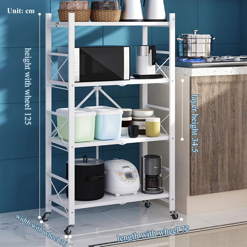 KTX-827795 4-Tier Metal Vegetable Storage Rack for Kitchen Organisation