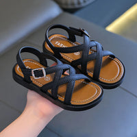 HKM-493011 Summer New Girls' Sandals with Soft Non-Slip Bottom Hot Style Unique Textured Beach Sandals for Children