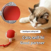 HKM-522451 Vibrant Silicone Cat Toy with Feather Teaser, Long Tail and Rolling Claw Ball for Kittens