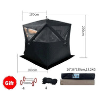 HKM-650579 Outdoor Portable Three-Layer 210D Oxford Pop-Up Sauna Tent for Camping and Ice Fishing, 4 Seasons, 180x180x200cm