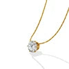 HKM-100947 Romantic Stainless Steel Gold Plated Tiny Zircon Pendant Necklaces