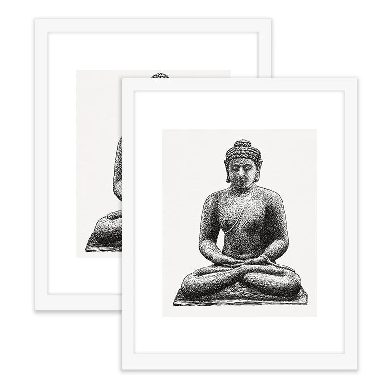 KTX-095827 Black Wooden Picture Frame Set for A4, A3, A2, and A1 Sizes