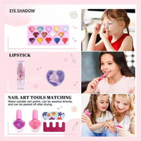 HKM-671635 Realistic Makeup Toy Kit for Girls - Washable Cosmetic Set for Pretend Play and Nail Art, Ages 2-14