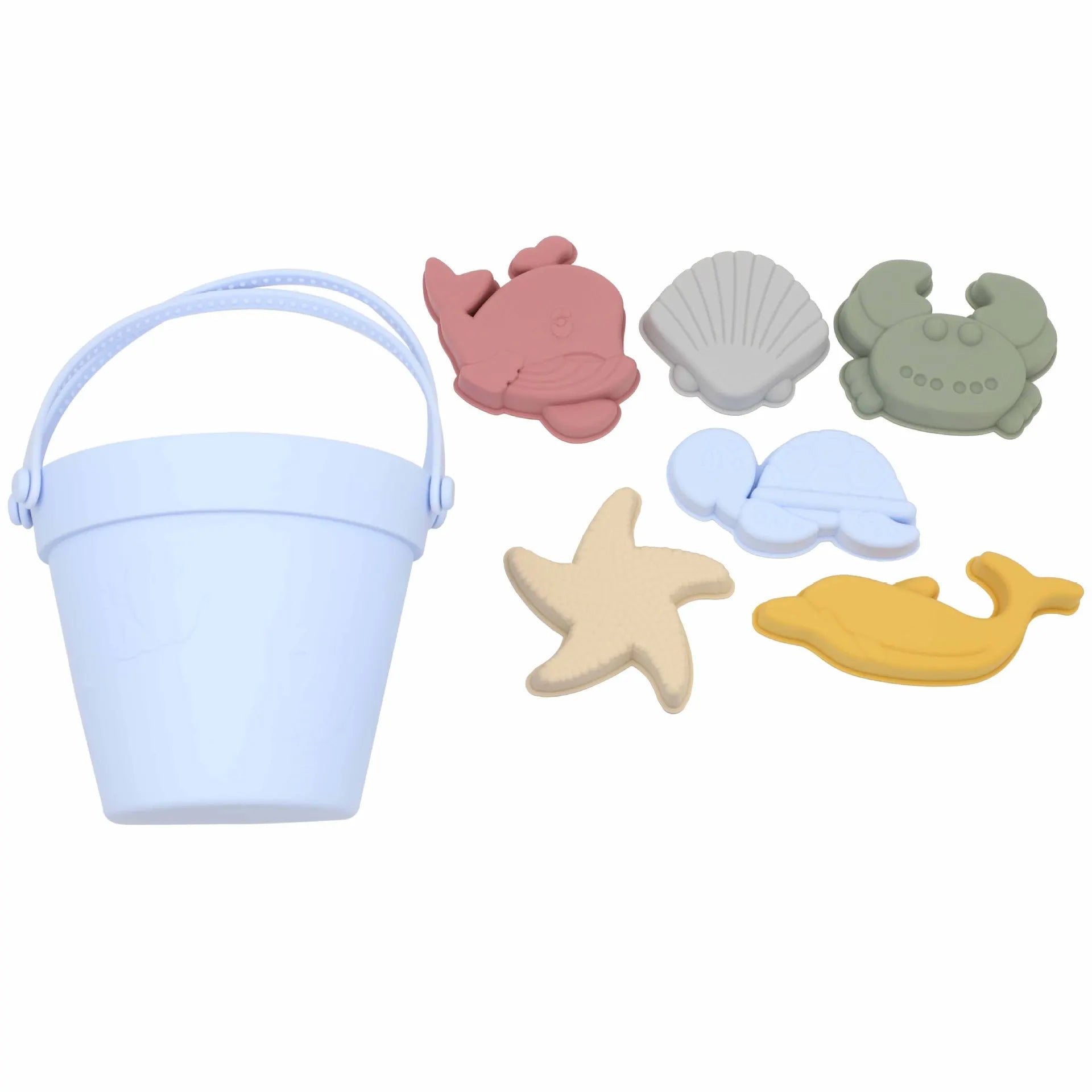 KTX-905235 BPA Free Recyclable Silicone Sand Molds Toy Set for Kids - Perfect for Outdoor Beach Fun