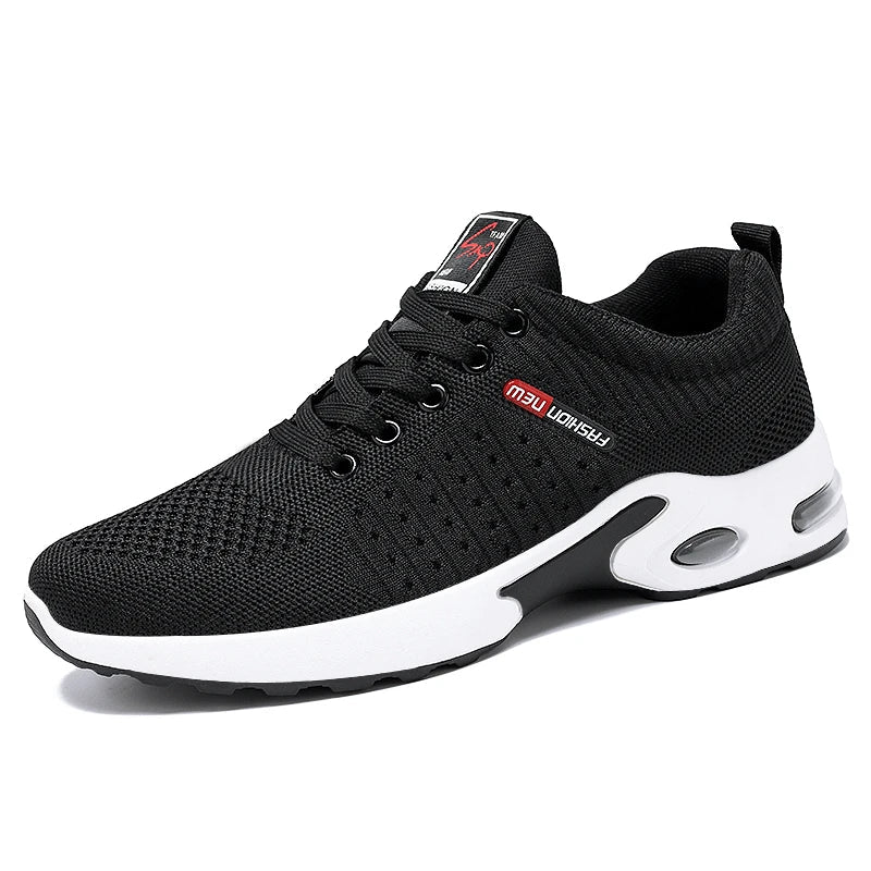 HKM-065875 B-YD17 Men's Recreational Sports Running Shoes Knitted Mesh Surface Refreshing Breathable Sole Soft Non-slip Stock