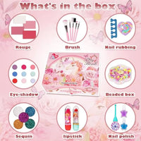 HKM-195923 Kids Washable Makeup Set for Pretend Play - Includes Realistic Cosmetics for Ages 2-13