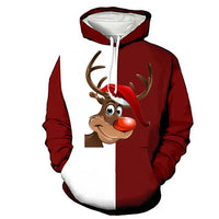 HKM-751699 Men's Christmas Sweatshirt Christmas New Christmas Deer Mens Crew Neck Digital Printing Couple Dress Pullover Sweater