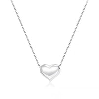 HKM-674963 New Fashion Design S925 Silver 3D Love Heart Pendant Necklace for Women Fine 925 Silver Jewelry Wholesale