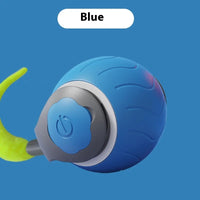 HKM-784595 Interactive Electric Cat Toy Ball with Plush Tail - Smart Charging Pet Toy for Indoor Cats