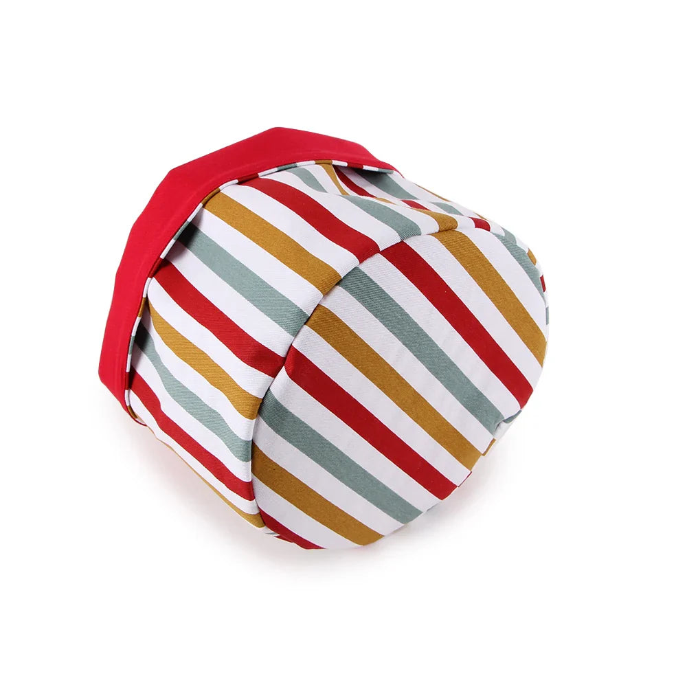 KTX-155475 Natural Cotton Fabric Foldable Bread Basket for Food Safe Storage