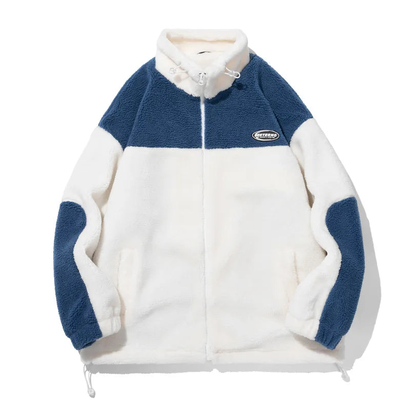 HKM-538131 Men's Lamb Fleece and Thick Cotton Stand Collar Puffer Jacket Winter Clothing for Men Finished Product Clothing