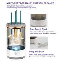 HKM-406995 Portable 2-in-1 Electric Makeup Brush Cleaner for All Sizes - Cosmetic Washing Tool and Holder Set