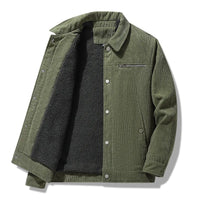 HKM-144915 Men's Winter Heated Jacket New Cotton Long Coat with Thick Lamb Wool Embroidery Decor Reversible Men's Jackets