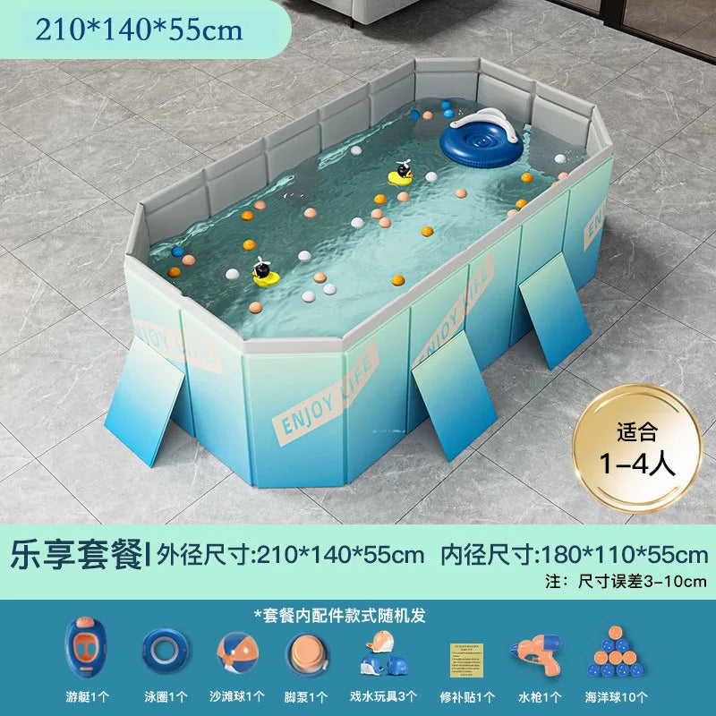 HKM-848339 Large Rectangular Above Ground Swimming Pool for Outdoor Use