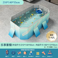 HKM-848339 Large Rectangular Above Ground Swimming Pool for Outdoor Use