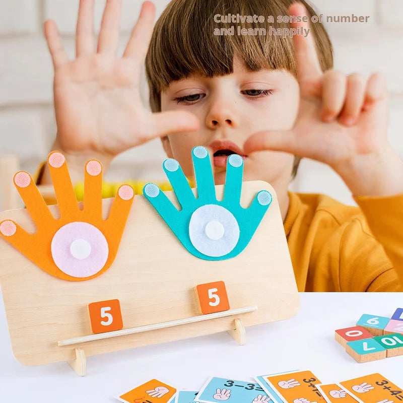 KTX-492755 Montessori Finger Cognitive Puzzle Math Toys for Learning Addition and Subtraction in Kindergarten