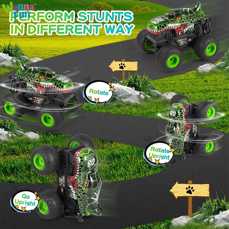 HKM-934931 360° Rotating Remote Control Dinosaur Stunt Truck - 2.4G Electric Crawler for Indoor and Outdoor Play