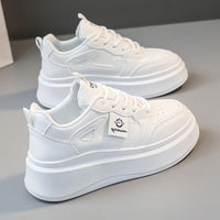 HKM-507667 SH709 New Casual Women's Shoes Autumn Solid Color Elevated Thick Sole Shoes Versatile Leather Durable Running Shoes