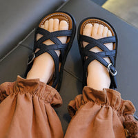 HKM-493011 Summer New Girls' Sandals with Soft Non-Slip Bottom Hot Style Unique Textured Beach Sandals for Children