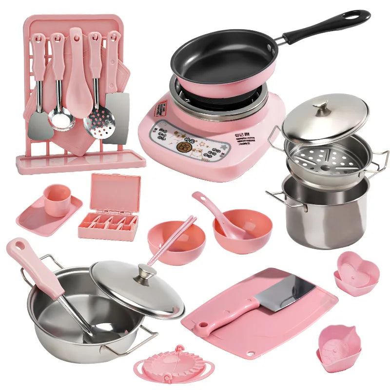 KTX-125715 Mini Kitchenware Cooking Set for Kids - Realistic Pretend Play Kitchen Toys