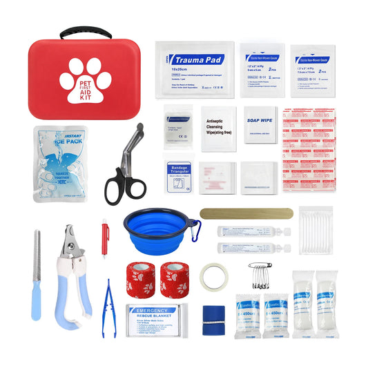 HKM-437651 Emergency Pet First Aid Kit for Dogs and Cats - Vet Approved Care Supplies