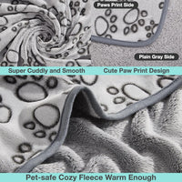 HKM-176659 Soft and Warm 40"x32" Pet Blanket for Dogs and Cats, Machine Washable, Fleece Material, Ideal for Indoor Use