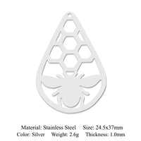 HKM-609427 Stainless Steel Necklaces Round Hive Bee Pendant Necklaces Animal Jewelry Necklace for Women