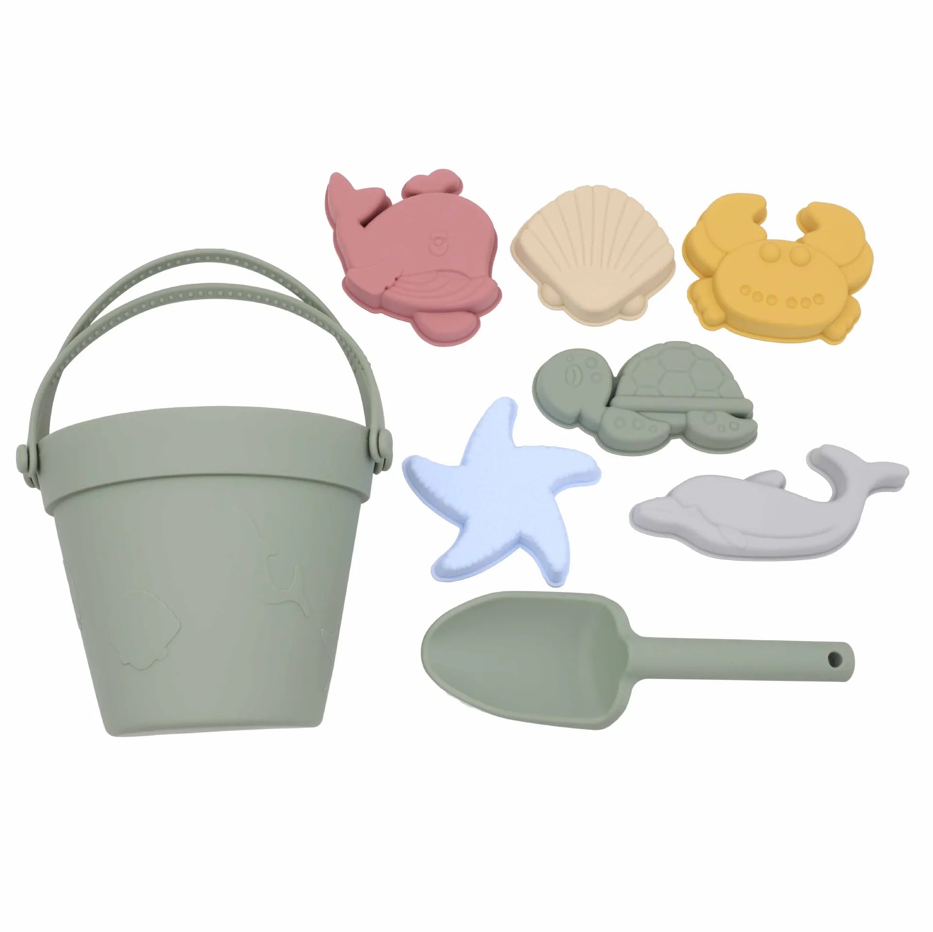 KTX-905235 BPA Free Recyclable Silicone Sand Molds Toy Set for Kids - Perfect for Outdoor Beach Fun