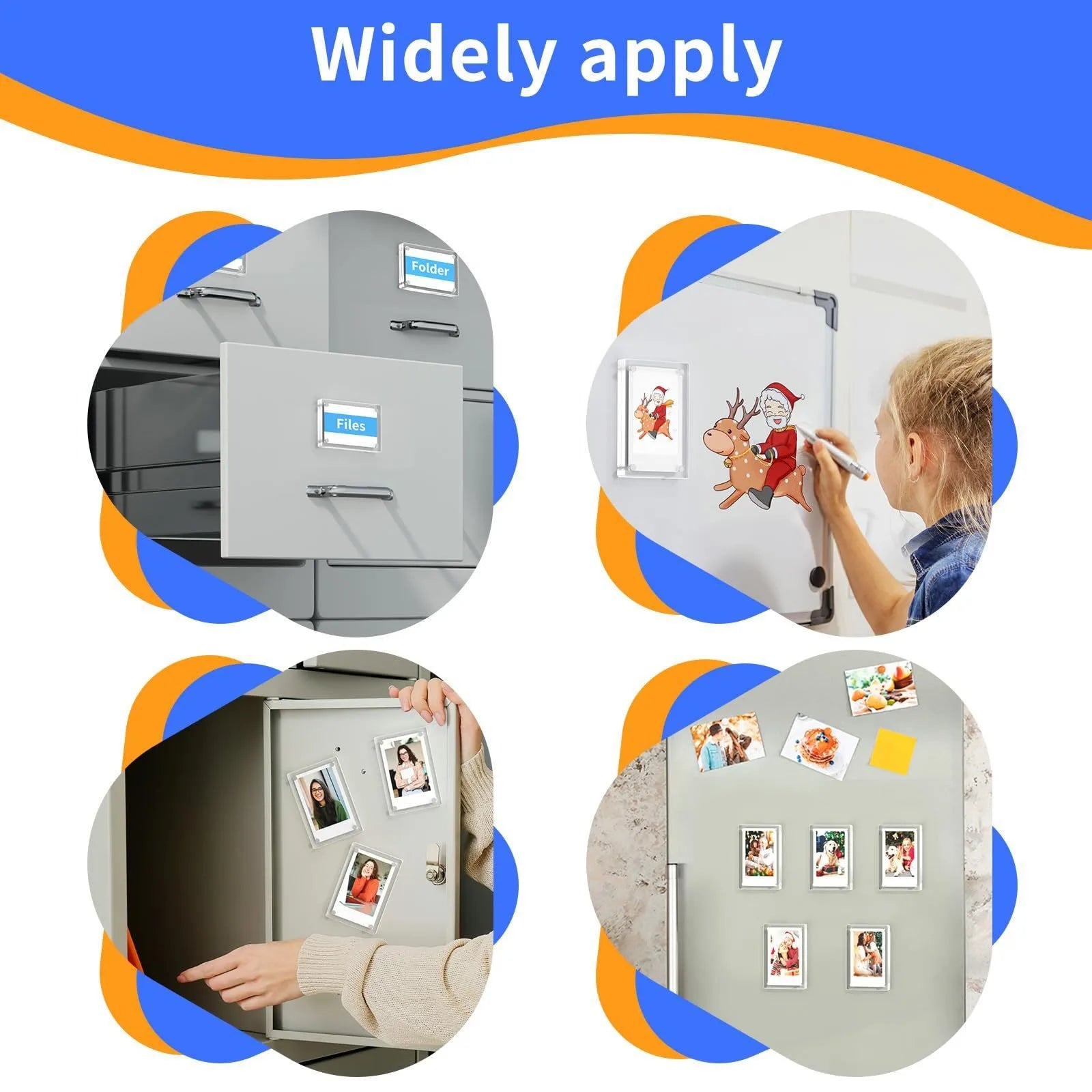 KTX-506003 Double-Sided Magnetic Clear Acrylic Block Photo Frame for Polaroid Pictures