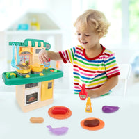 HKM-524755 Realistic Sounds and Lights Kitchen Playset for Kids - 23-Piece Role Play Cooking Toy Set