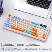 HKM-166355 Wireless 100-Key Mechanical Feel Keypad with Battery Level Display and Type-C Rechargeable 2000mAh, BT-Compatible