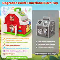 HKM-658131 Musical Barn Farm Animal Set for Infants - Interactive Elephants and Planes Player Doll