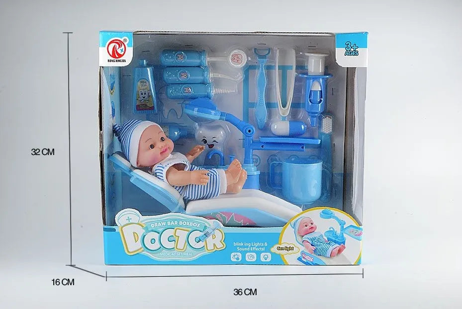 HKM-902163 14-Piece Educational Doctor Play Set for Children, Dentist Toys for Ages 2-13 Years