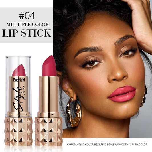 HKM-456723 Matte Rose Lipstick and Non-Stick Velvet Cup Lip Gloss Set - Vegan, Moisturising, Waterproof, MSDS Certified