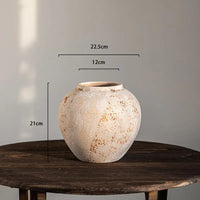 Large Ceramic Vase Set of 3 Flower Pot Brown Vintage Porcelain Table Vases Homestay Rural Country Centerpiece Rustic Flower Vase