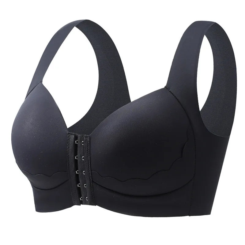 HKM-378899 High Quality Plus Size Seamless Bra Front Buckle No Underwire Bra Push up Wire Free Bra for Women